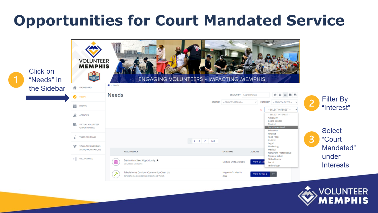 Volunteer MemphisCourt Ordered Service Volunteer Memphis